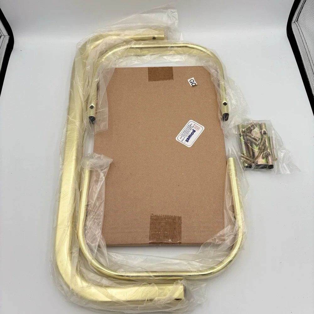 Vintage Powell 808-4 Brilliant Brass and Glass Sofa Serving Table New Open Box